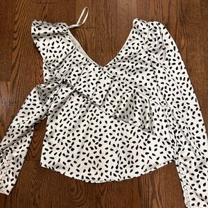 Self-Portrait Black and White Ruffle Blouse